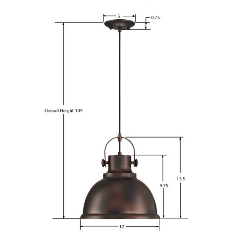 Harmon 1 Light 12 inch Antique Bronze Pendant Ceiling Light