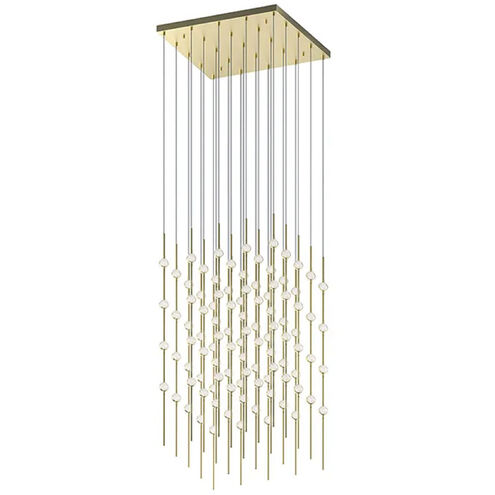 Constellation Cosmic LED 21 inch Satin Brass Pendant Ceiling Light in 3000K, Clear, Add 20 ft. Cord