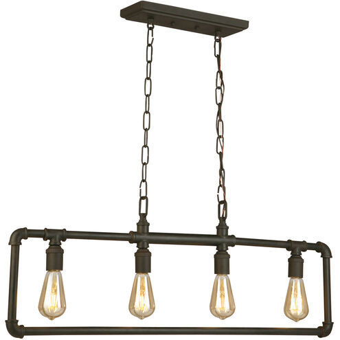 Wymer 4 Light 35.11 inch Matte Bronze Linear Pendant Ceiling Light