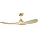 Maverick 44 inch Burnished Brass with Washed White Oak Blades Indoor/Outdoor Smart Ceiling Fan in Not Included