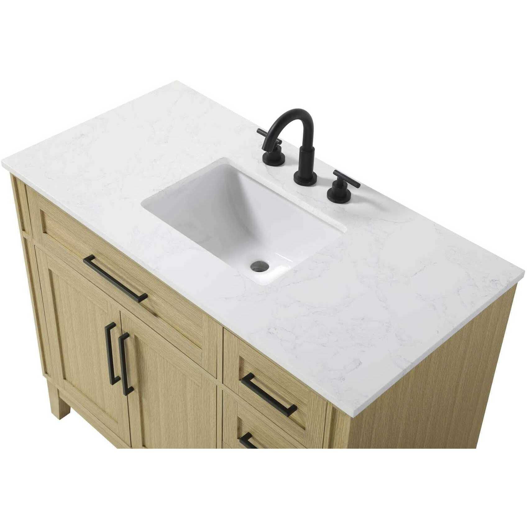 Virginia 42 X 35 inch Honey Brown Bathroom Vanity Cabinet