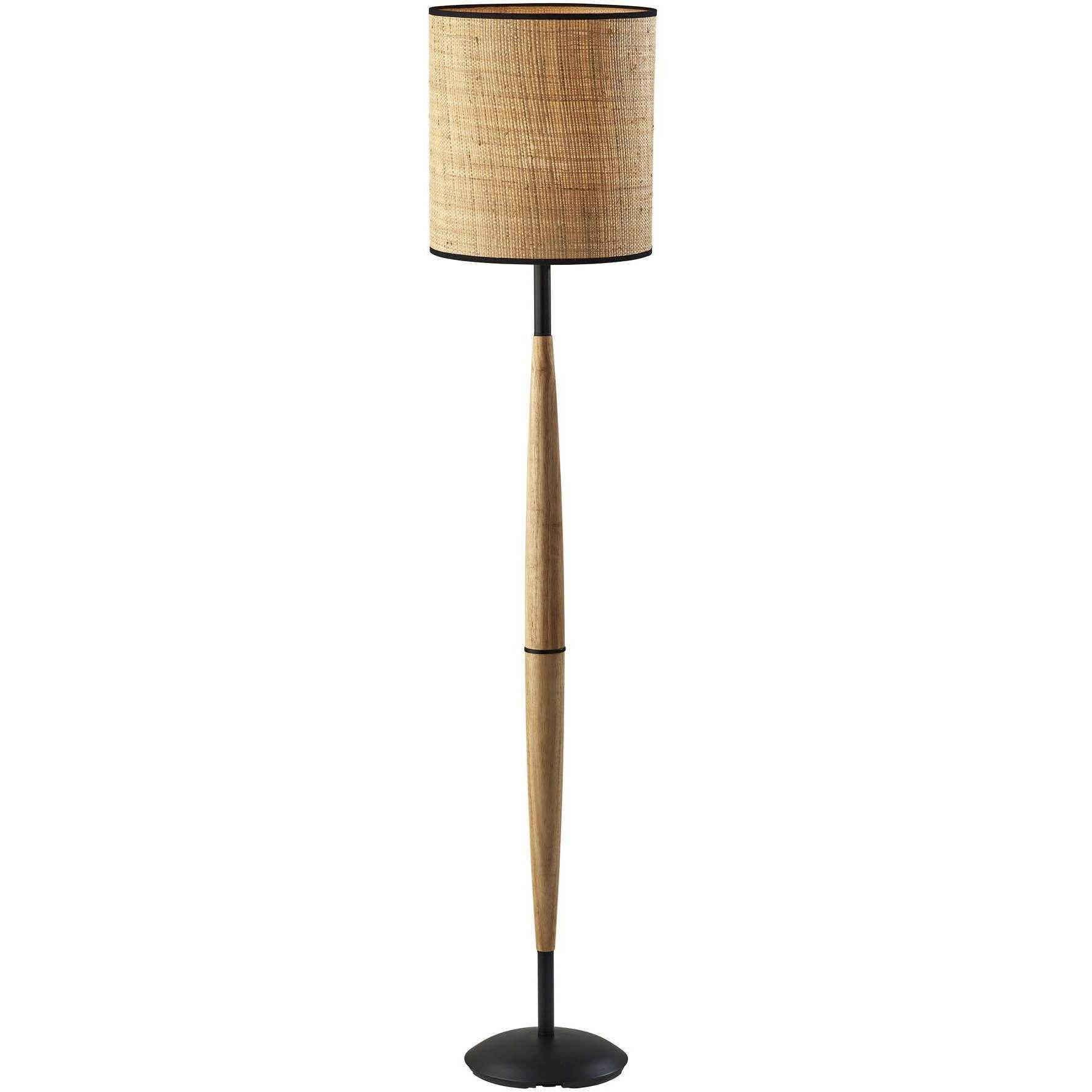 Cayman 63 inch 150.00 watt Black / Natural Wood Floor Lamp Portable Light