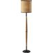 Cayman 63 inch 150.00 watt Black / Natural Wood Floor Lamp Portable Light