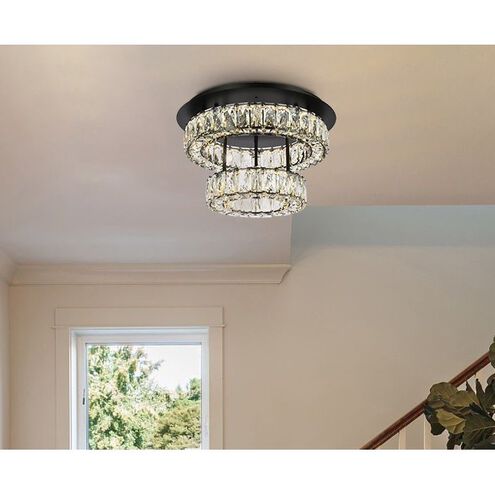 Monroe 2 Light 18 inch Black Flush Mount Ceiling Light