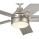 Tide 52 inch Brushed Nickel with Silver Blades Ceiling Fan