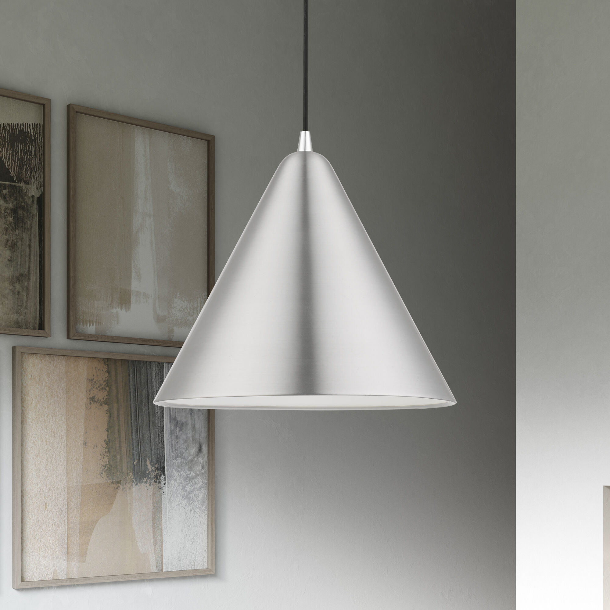 Dulce 1 Light 14 inch Brushed Aluminum with Polished Chrome Accents Pendant Ceiling Light