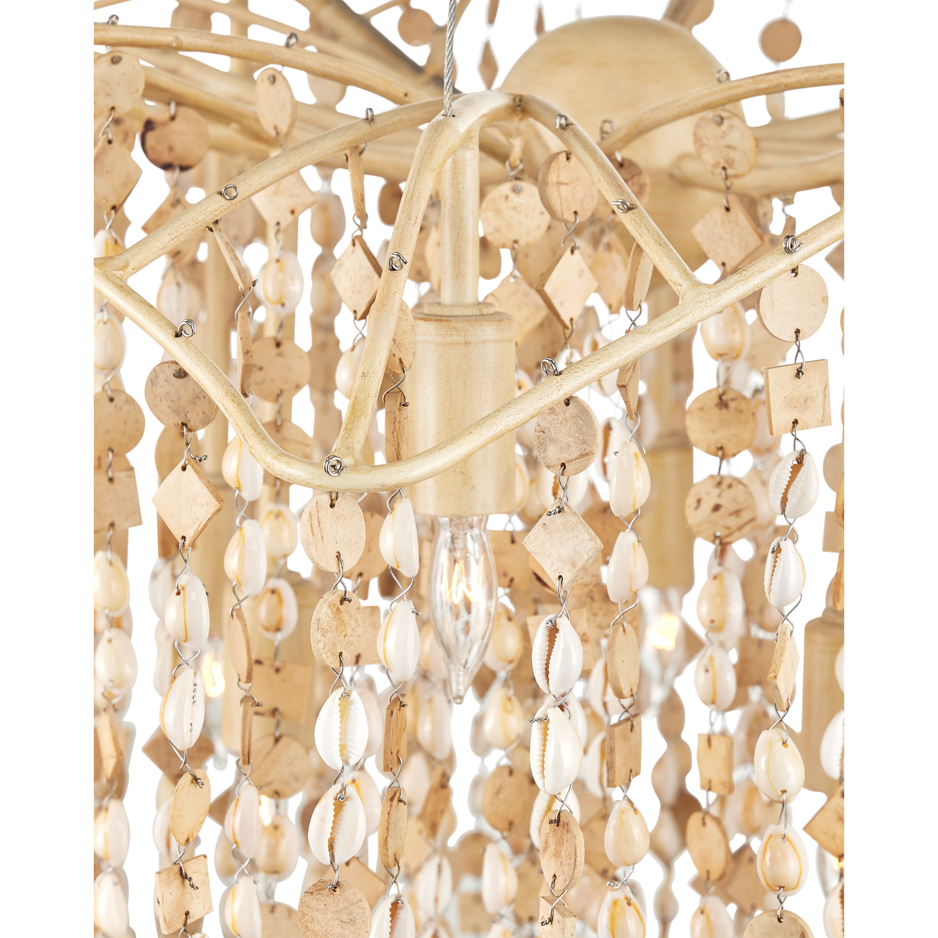 Kealia 10 Light 36 inch Natural/Coco Cream Chandelier Ceiling Light, Large