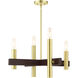 Helsinki 4 Light 24 inch Satin Brass Chandelier Ceiling Light