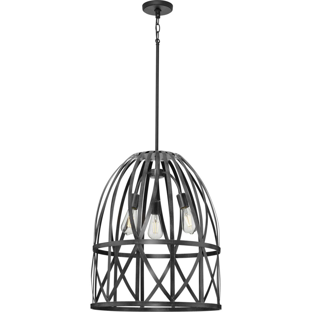 Chastain 3 Light 21 inch Cerused Black Oak Pendant Ceiling Light