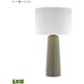 Eilat 27 inch 9.5 watt Polished Concrete Outdoor Table Lamp in LED