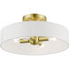 Venlo 4 Light 14 inch Satin Brass with Shiny White Accents Semi-Flush Ceiling Light