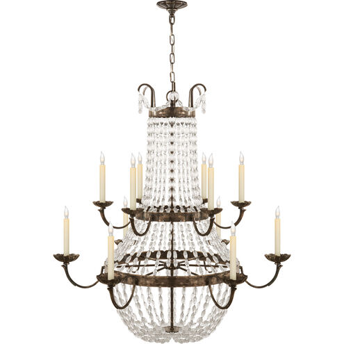 Chapman & Myers Paris Flea Market 12 Light 39.5 inch Sheffield Silver Chandelier Ceiling Light, Grande