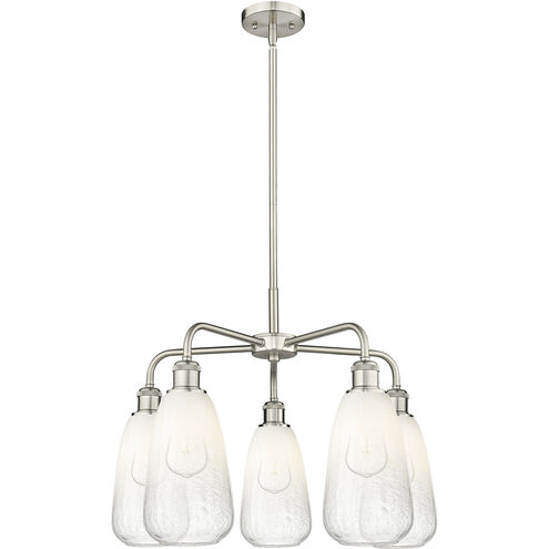 Ballston Brookhaven Almond 5 Light 24.5 inch Satin Nickel Chandelier Ceiling Light in Opal Glass