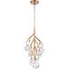 Freeform LED 21 inch Antique Gold Leaf Chandelier Ceiling Light, Converts to Semi Flush