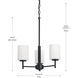 Replay 3 Light 17 inch Black Chandelier Ceiling Light