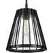 Open Louvers 1 Light 10 inch Matte Black Pendant Ceiling Light