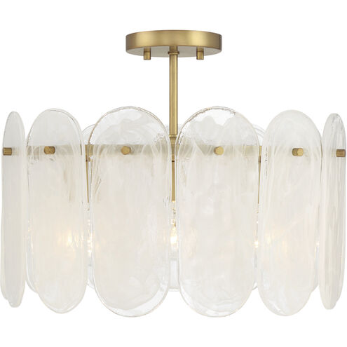 Oldmill 3 Light 18.25 inch Legacy Brass Semi Flush Ceiling Light