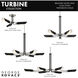 Turbine 6 Light 34 inch Coal With Brushed Nickel Chandelier Ceiling Light