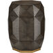 Kendall 17 inch Dove Gray and Polished Brass Accent Table