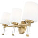 Henri 3 Light 24 inch Modern Gold Bathroom Vanity Wall Light