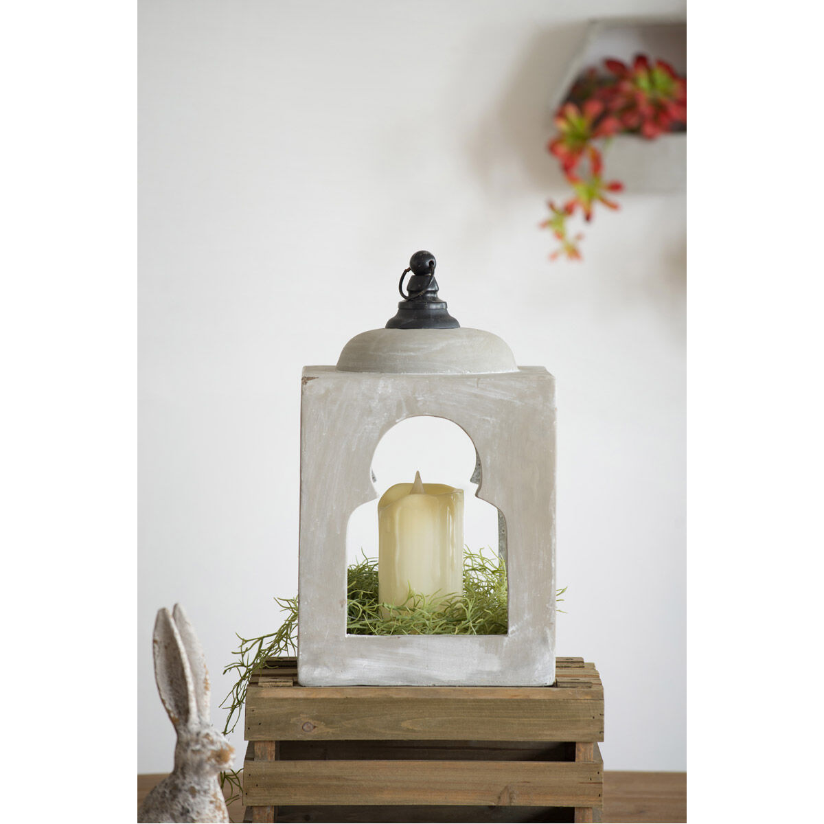 Garden 7.5 inch Gray Lantern