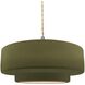 Radiance Collection - Tier Pendant Ceiling Light in Brushed Nickel, Dedicated LED, Beige Twist Cord, Matte Green, 14.5W x 5.25H, Form+Finish+Function