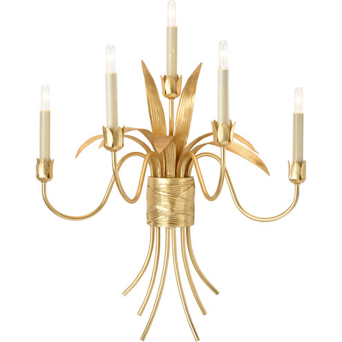 Claire 5 Light 23 inch Gold Leaf Sconce Wall Light