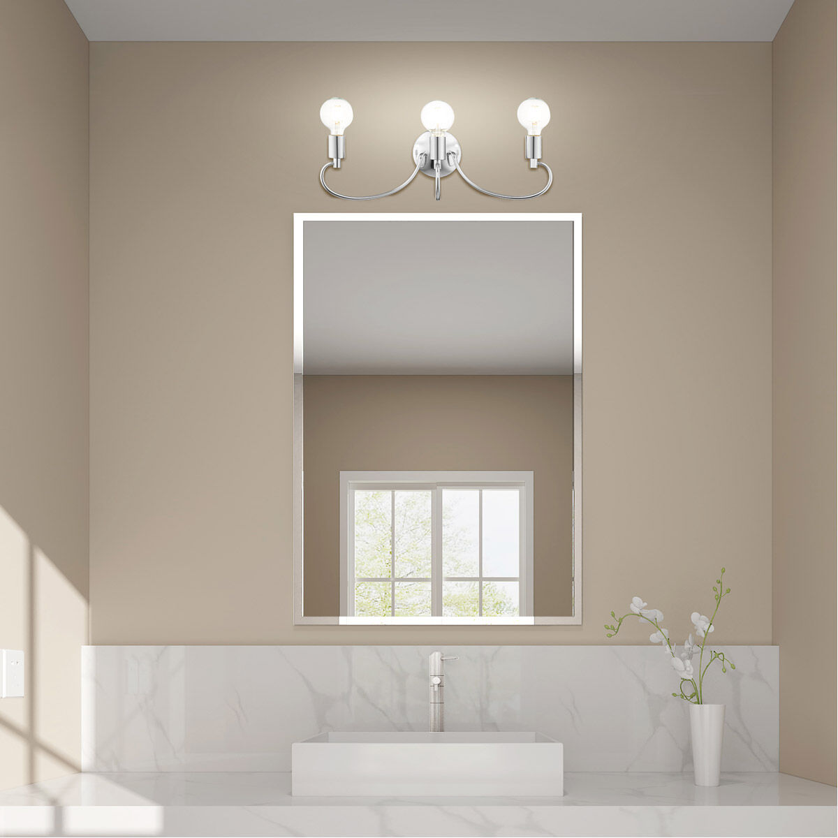 Bari 3 Light 22 inch Polished Chrome Vanity Sconce Wall Light