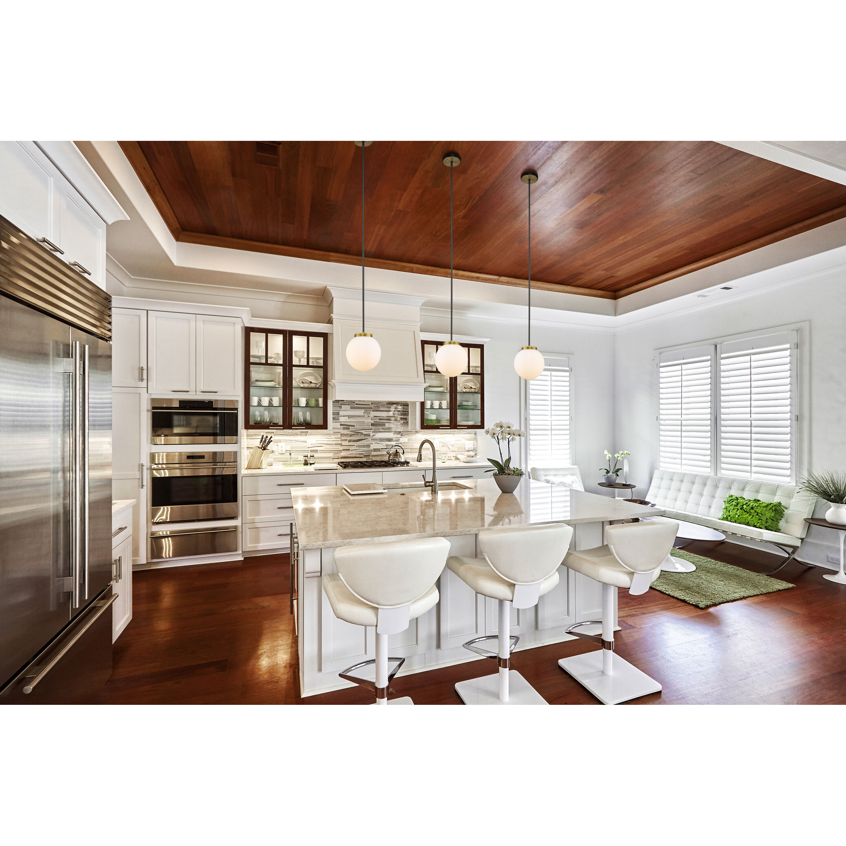 Parsons 1 Light 10 inch Matte Black and Olde Brass Pendant Ceiling Light