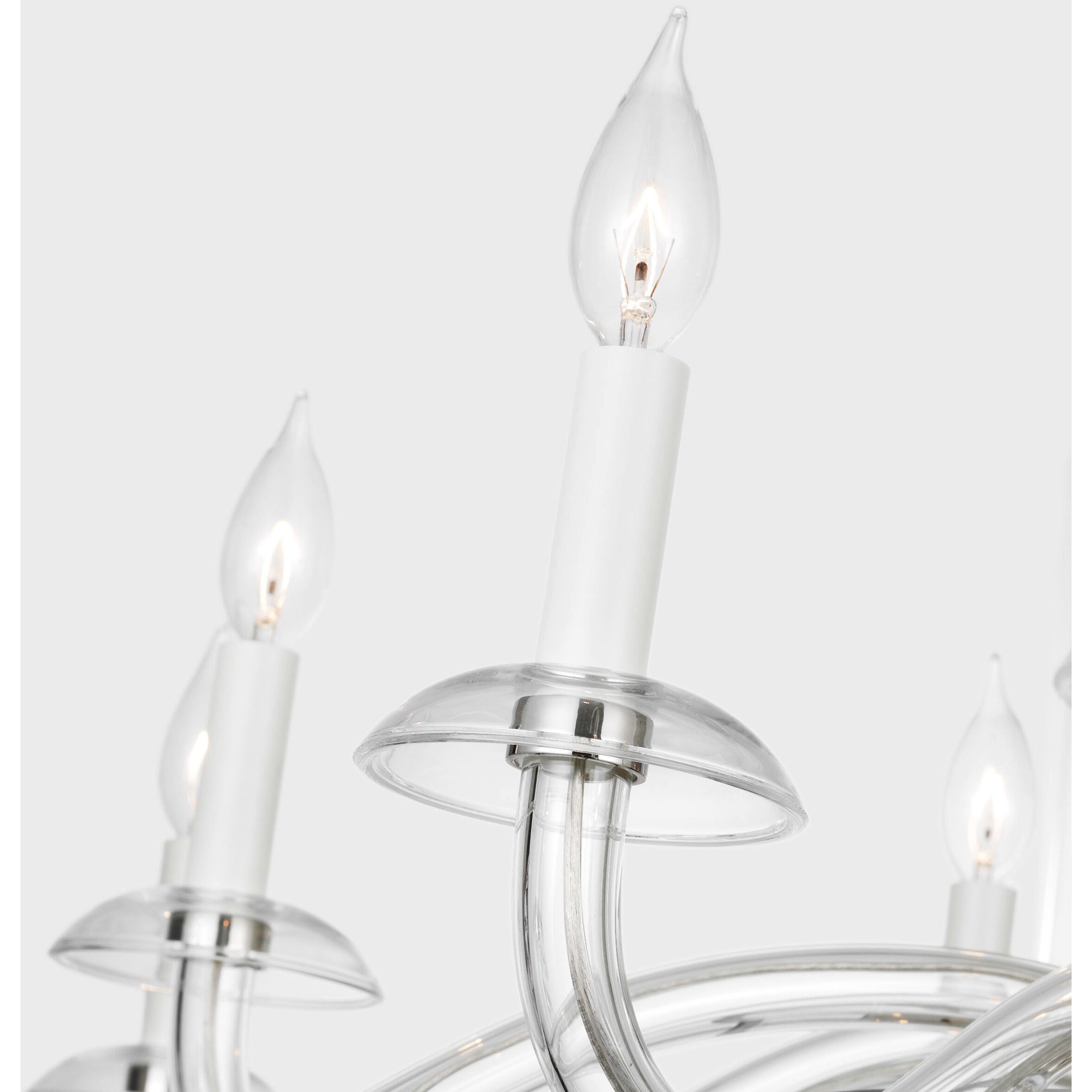 Paloma Contreras Brigitte LED 50 inch Clear Glass and Polished Nickel Chandelier Ceiling Light, Grande