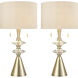 Annetta 33 inch 60.00 watt Antique Brass with Clear Table Lamp Portable Light, Set of 2