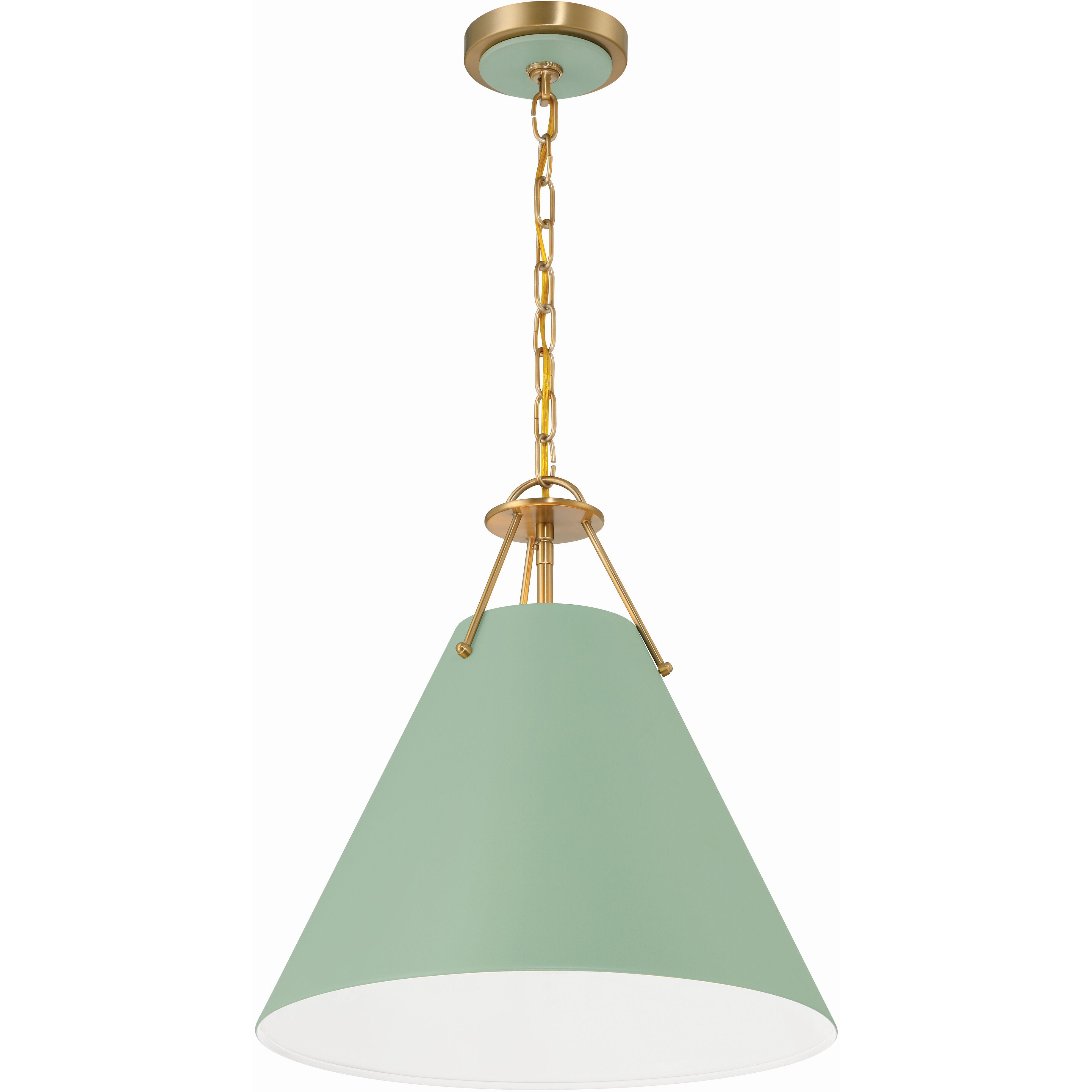 Xavier Pendant Ceiling Light in Vibrant Gold and Green