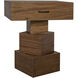 Grobius 28 X 23 inch Dark Walnut Side Table