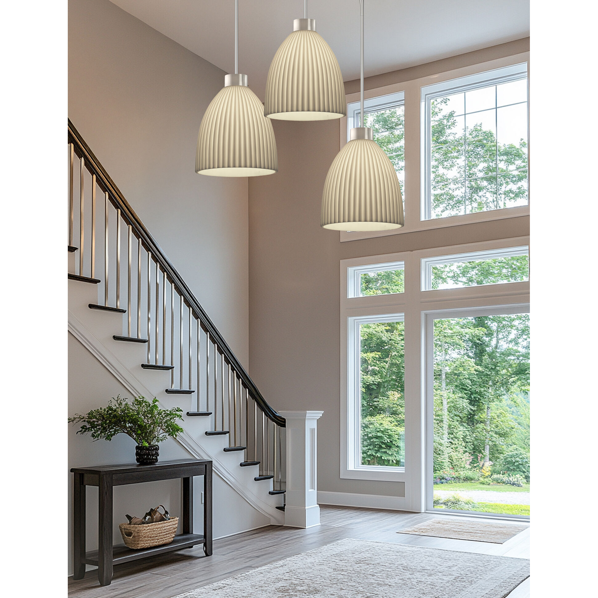 Porcelina LED 18 inch Brushed Nickel Pendant Ceiling Light