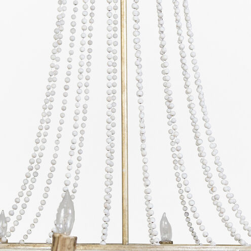 Corinna 8 Light 42.25 inch Champagne Silver / Antique White Chandelier Ceiling Light