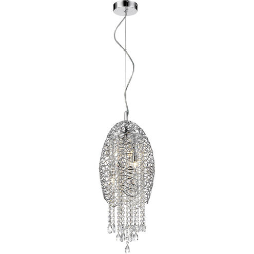 Nabul 3 Light 10 inch Chrome Pendant Ceiling Light