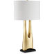 La Porta 31.75 inch 150 watt Contemporary Gold Leaf and Black Table Lamp Portable Light