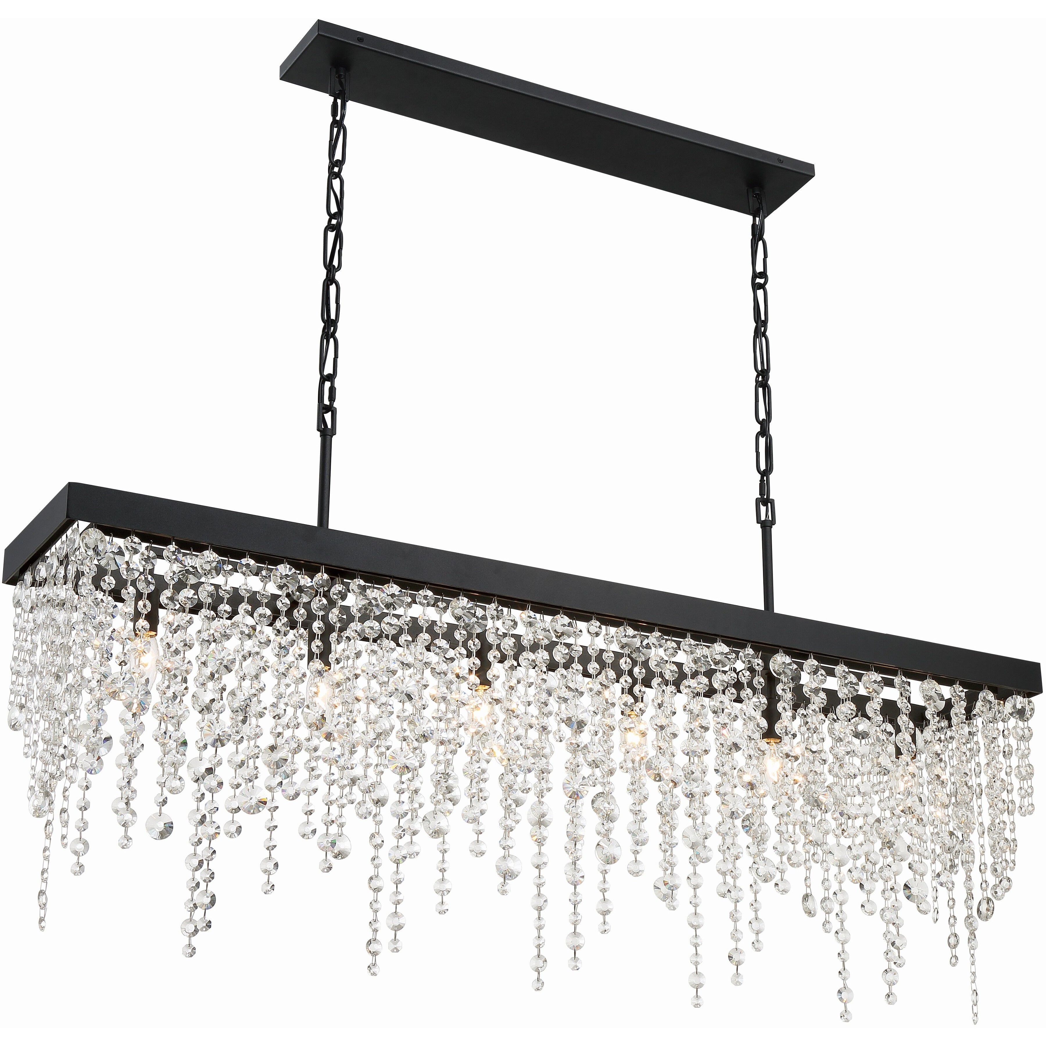 Winham 6 Light 49 inch Black Forged Linear Chandelier Ceiling Light