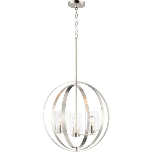 Sentinel 3 Light 21 inch Satin Nickel Single Pendant Ceiling Light