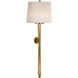 Thomas O'Brien Edie 2 Light 10 inch Hand-Rubbed Antique Brass Sconce Wall Light in Natural Paper