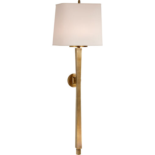 Thomas O'Brien Edie 2 Light 10 inch Hand-Rubbed Antique Brass Sconce Wall Light in Natural Paper