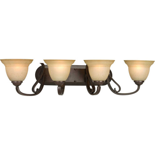 Torino 4 Light 34 inch Forged Bronze Bath Vanity Wall Light in Tea-Stained