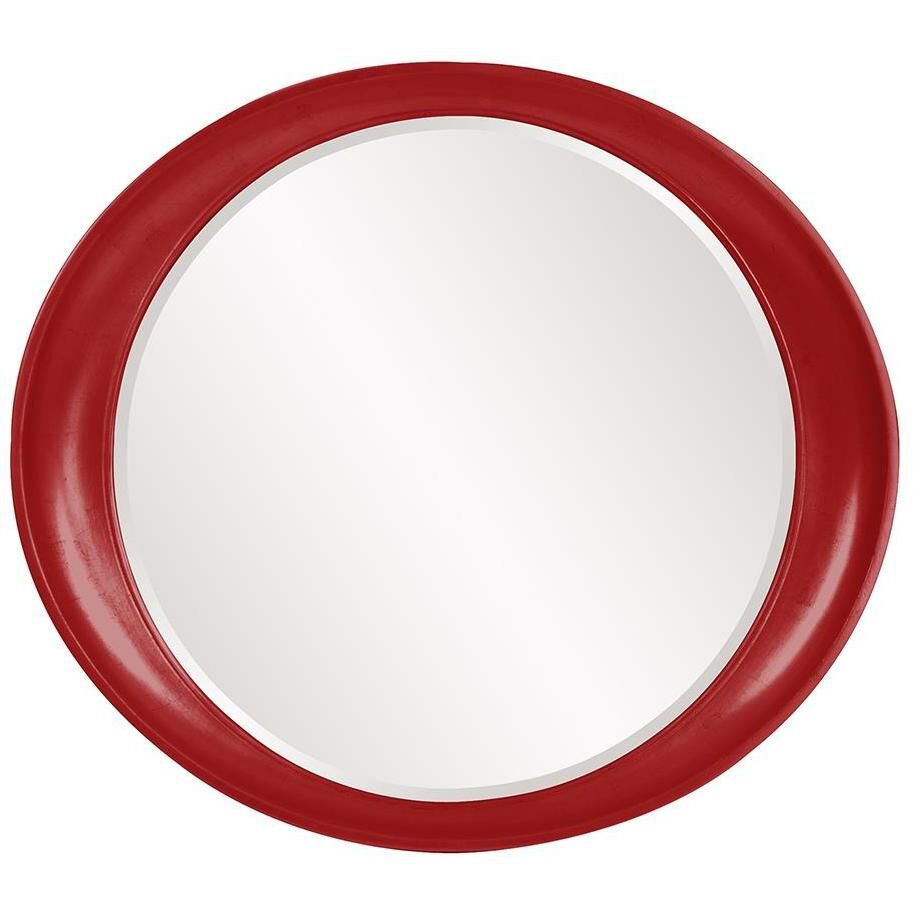 Ellipse 39 X 35 inch Glossy Red Wall Mirror