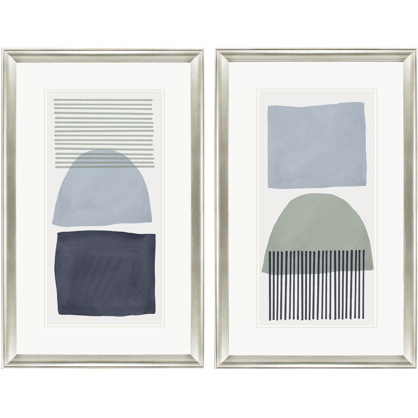 Abstract Blue and Green and Gray Framed Art, Propac