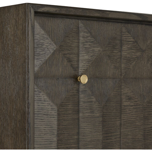 Kendall 78.75 inch Dove Gray and Polished Brass Credenza