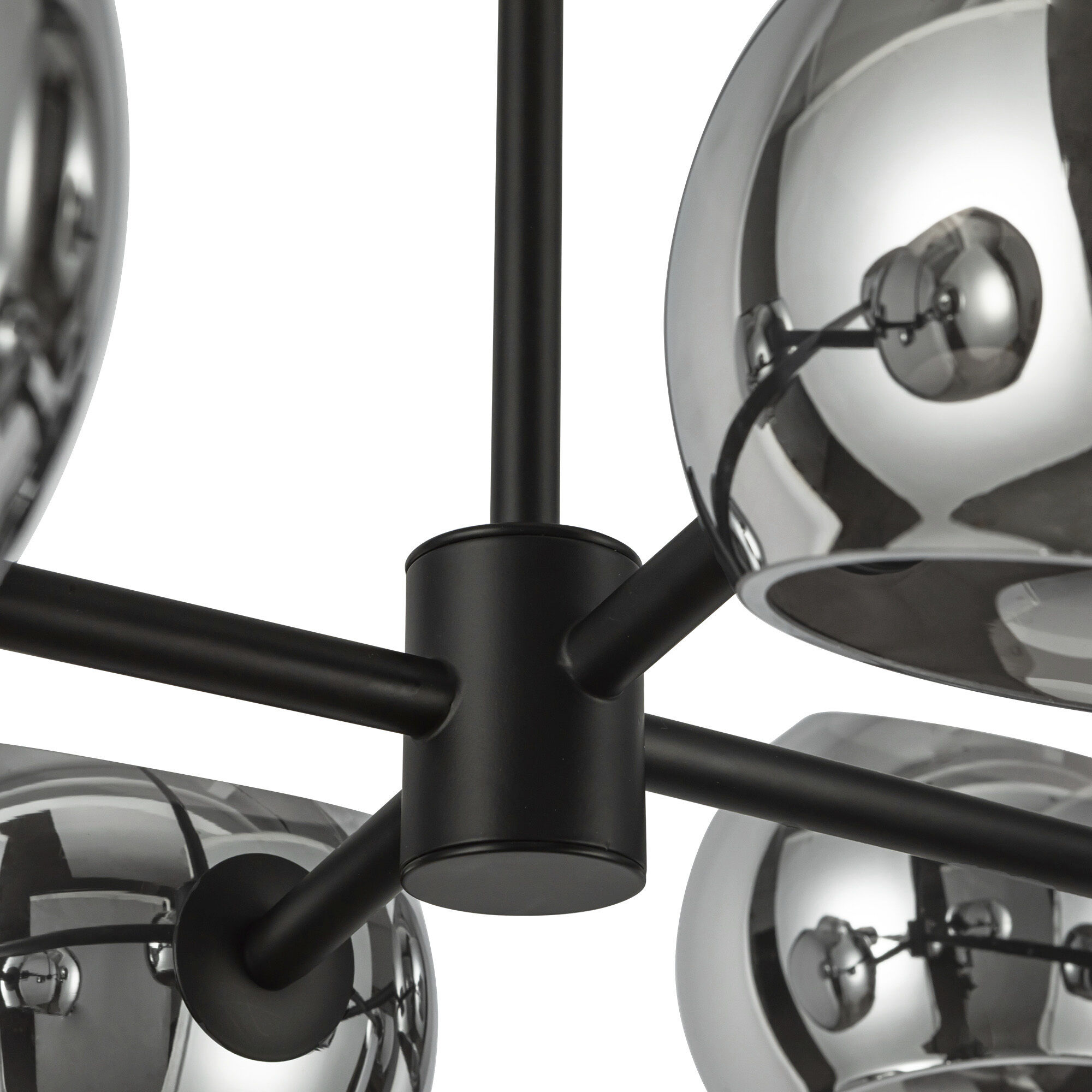 Alora Mood Willow 8 Light 48.25 inch Matte Black/Smoked Solid Glass Linear Pendant Ceiling Light in Smoked Glass