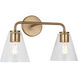 Senda 2 Light 17 inch Satin Brass Bath Vanity Wall Light
