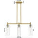 Downtown Urban Crown Point Island Light Ceiling Light in Satin Nickel, Matte White