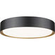 Kawan LED 16 inch Matte Black and Modern Gold Flush Mount Ceiling Light