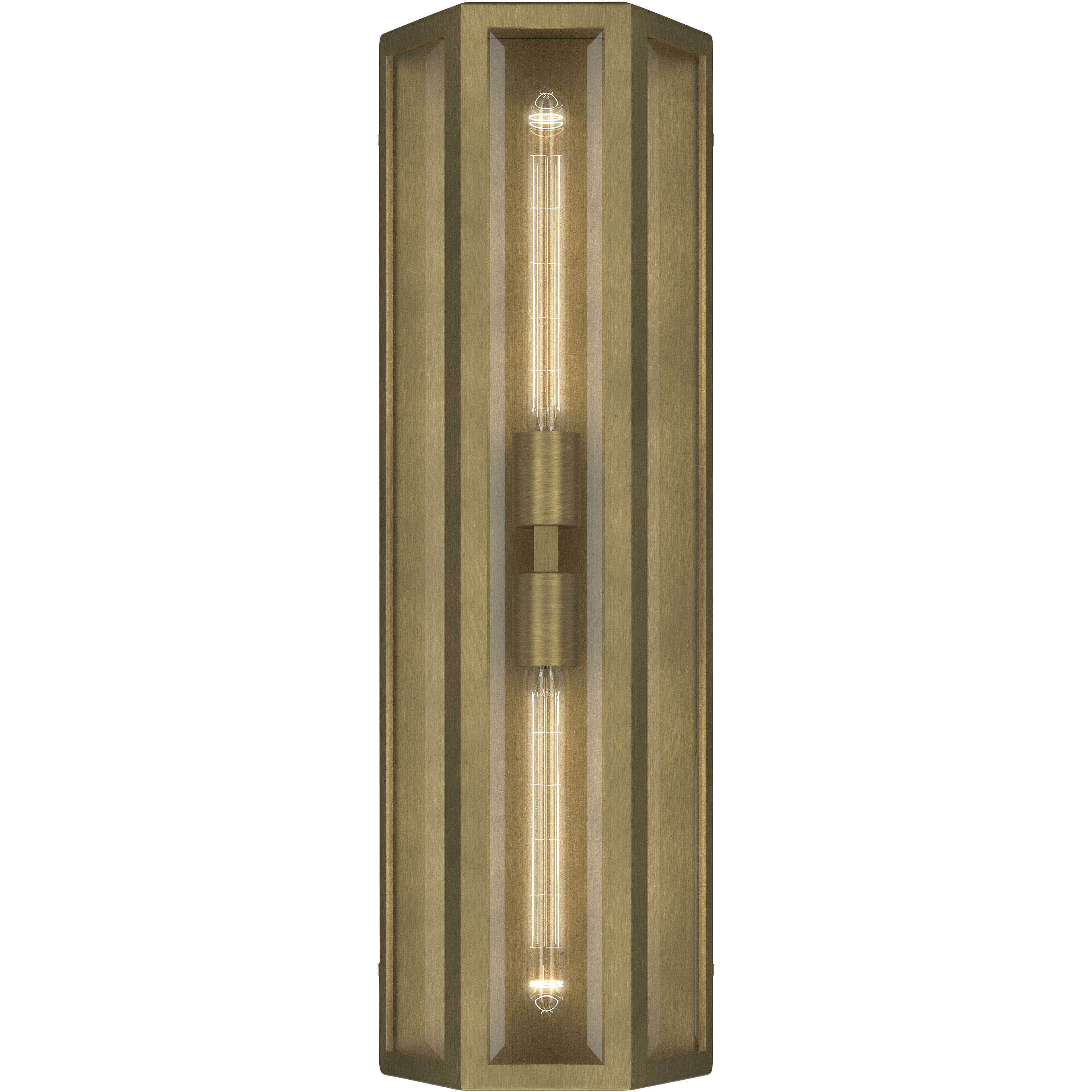 Berens 2 Light 24 inch Natural Brass Outdoor Wall Light
